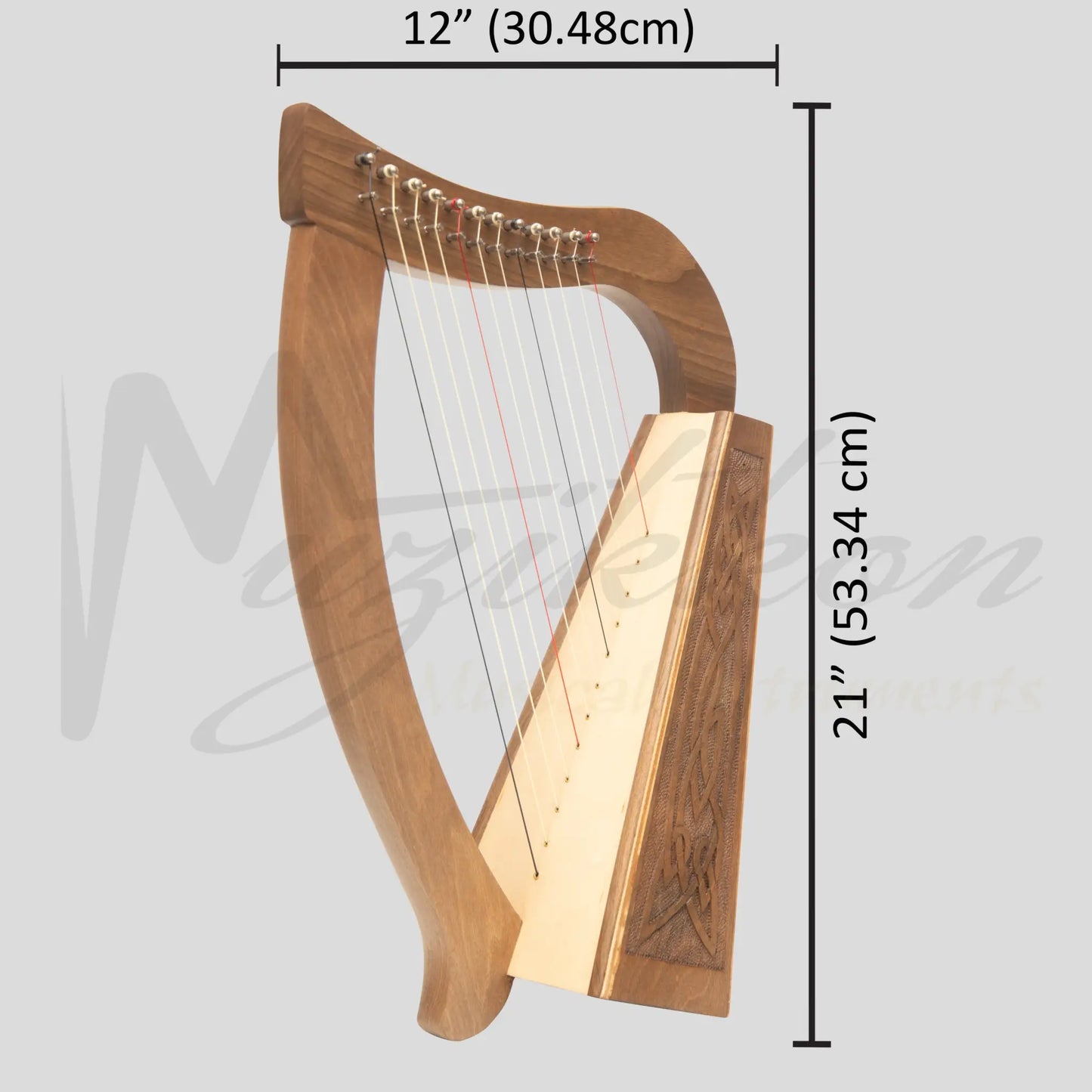 O’carolan Harp 12 String Walnut Knotwork