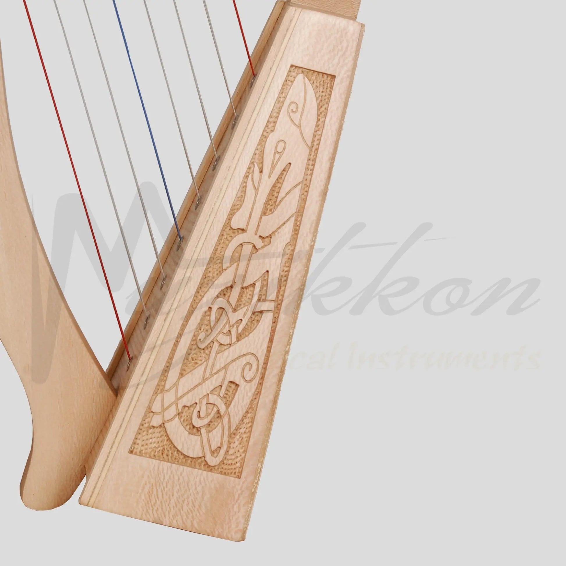 O’carolan Harp 8 String Lacewood Celtic Dragon