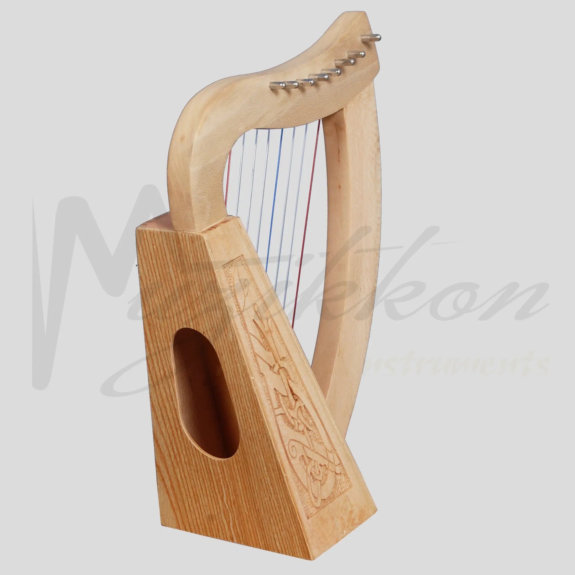 O’carolan Harp 8 String Lacewood Celtic Dragon