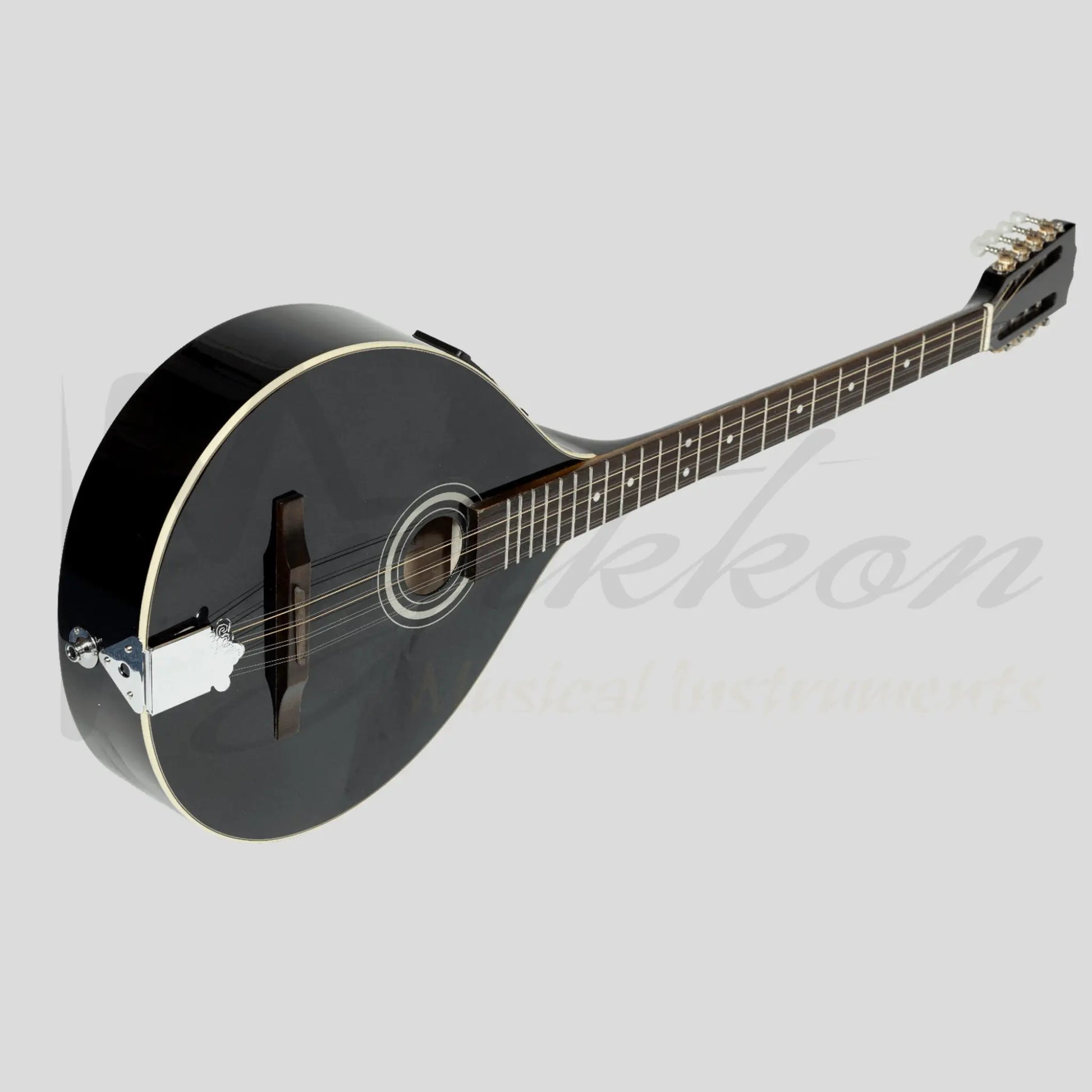 Traditional Irish Bouzouki With Eq 8 Strings Black Gloss Maple Body With Spruce Top