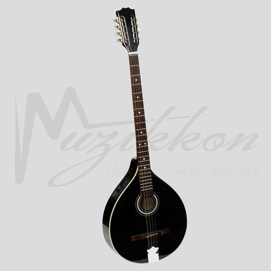 Traditional Irish Bouzouki With Eq 8 Strings Black Gloss Maple Body With Spruce Top